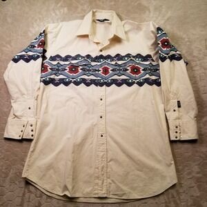 VTG Brooks & Dunn Western Shirt 18x36 Long Sleeve Aztec Pearl Snap Rodeo